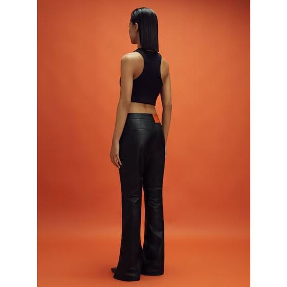 REISS x McLaren F1 Team Lottie Slit Front Leather Pants - Picture 3 of 16